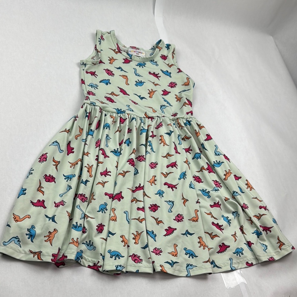 Green Casual Sundress with Flutter Sleeves and Scoop Neck